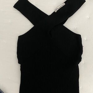 Autumn Cashmere Black Ribbed Bodysuit